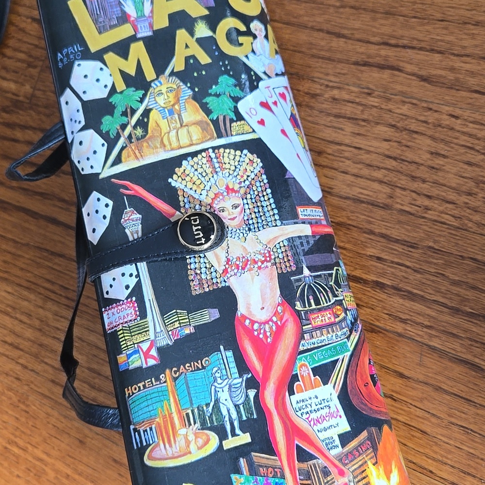Lutci Y2K Hard Shell "Las Vegas" Themed Shoulder Strap Clutch Bag - Picture 7 of 16